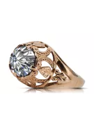 Kubické zirkonie. Originální vinobraní 14K produkt s růžovým zlatým kroužkem vinobraní VRC080R